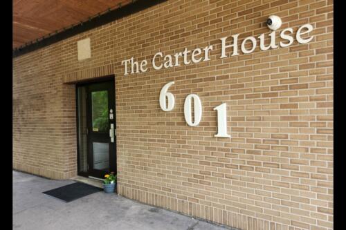 The entrance to The Carter House family living and recovery centre. Photo credit: Jon Perez