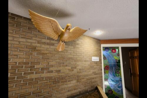The entrance to the cultural room where they do smudge and sharing circle. Photo credit: Jon Perez